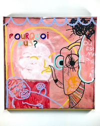 Crayon de cire sur nappe blanche 1